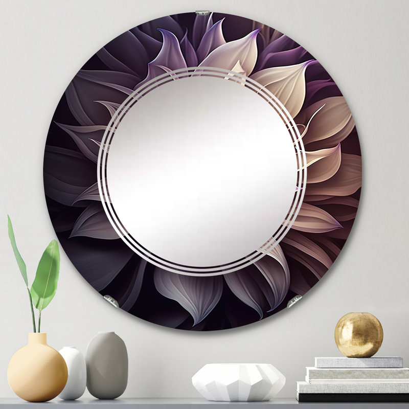 Miroir mural mauve Dahlia, 24 po x 24 po