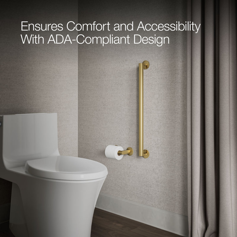 Components™ 18-In Grab Bar, 24" W, Vibrant Brushed Moderne Brass