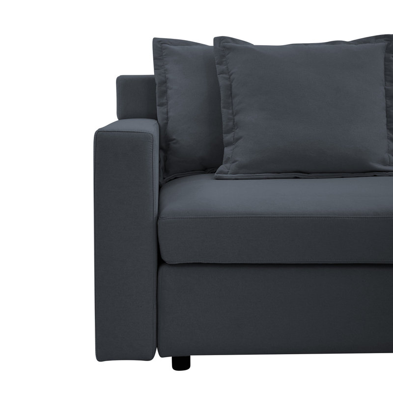 Canapé modulaire en L 84,6 po, Lin gris foncé