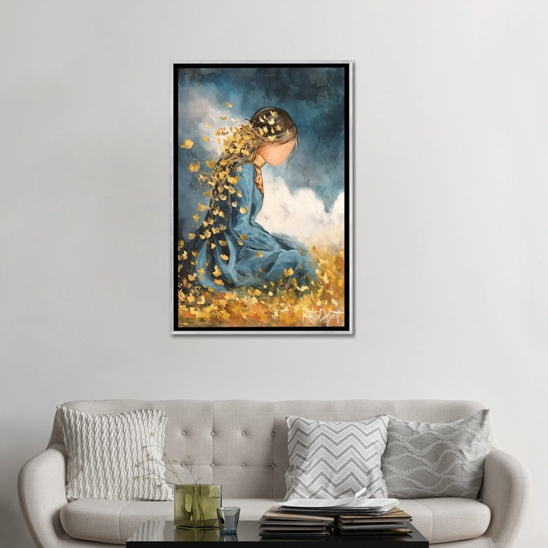 Still, She Shines , Argent, H 48 po x l 32 po, Floater Framed Print Canvas without Mat