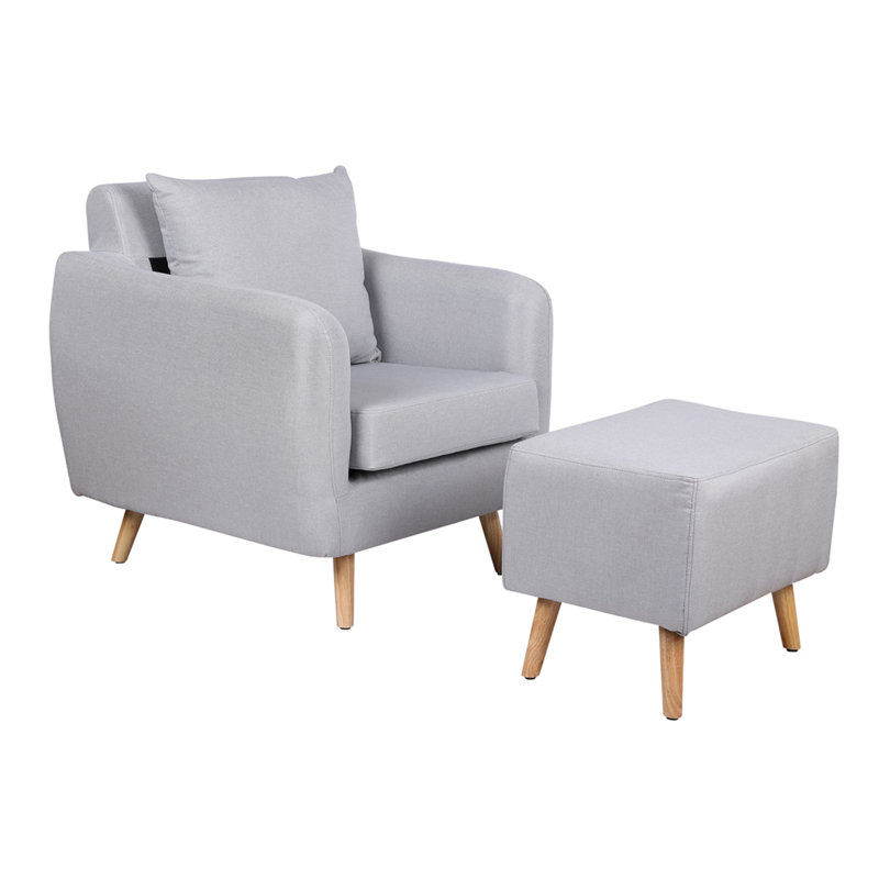 Taryn Upholstered Armchair with Footstool