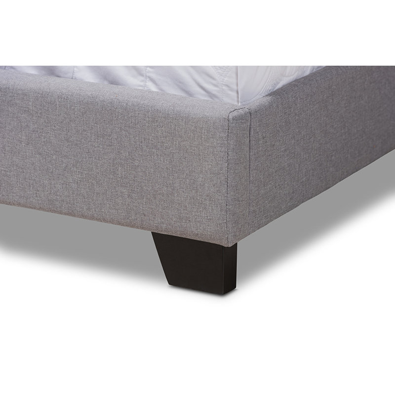 Harrel Upholstered Wingback Bed, Full, Gray