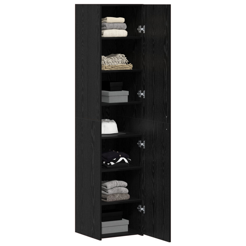 Highboard 40X42.5X185 Cm Engineered Wood, Black Oak