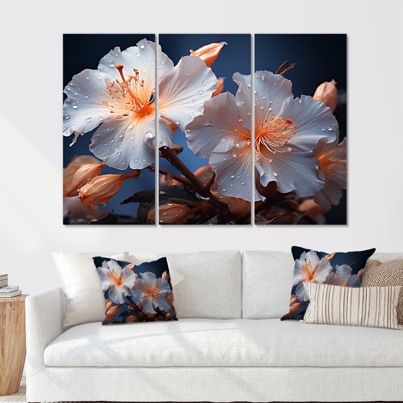Ensemble d'art mural hibiscus clair de lune - Hibiscus, H 40 po x l 60 po x P 1 po