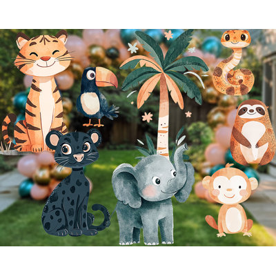 Safari Animals Props, Jungle Animals Cutout, Wild One Birthday Party Decor,