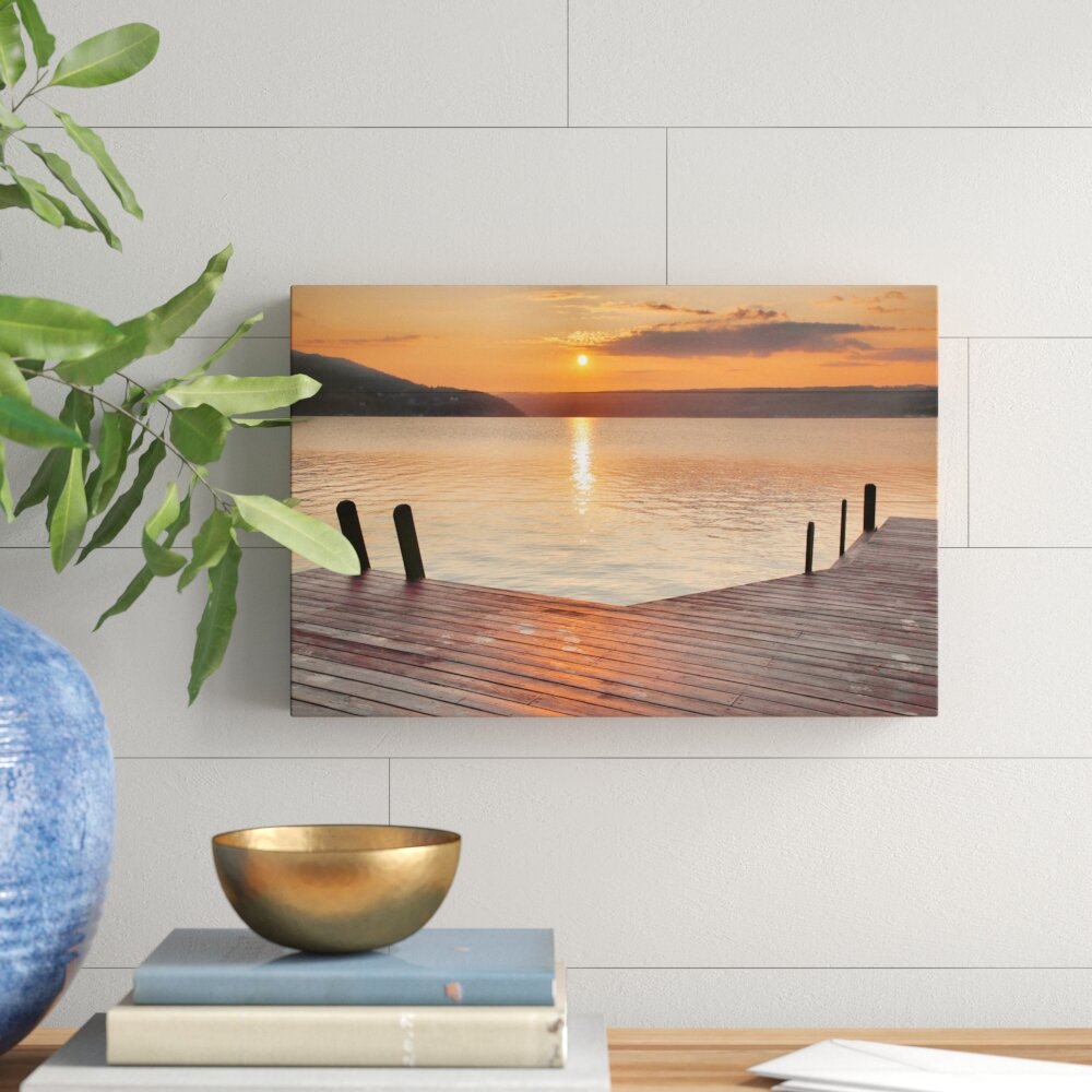 Art Wall Sunset Bay III by Steve Ainsworth 4 Piece Floater Framed Photographic Print on Canvas Set