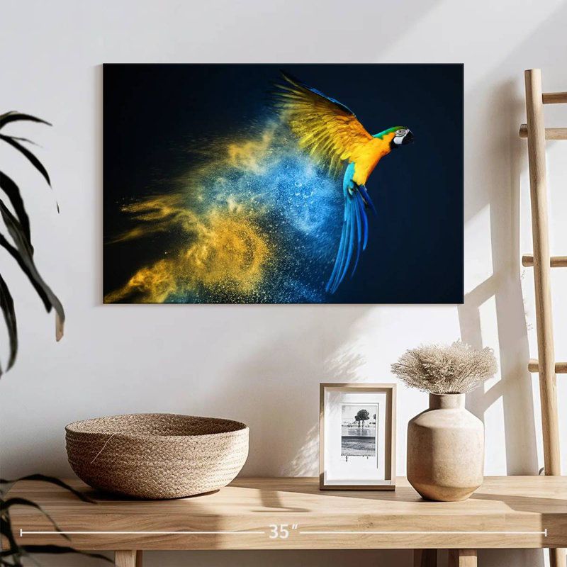 Brampt Colorful Parrot, 32" H x 48" W