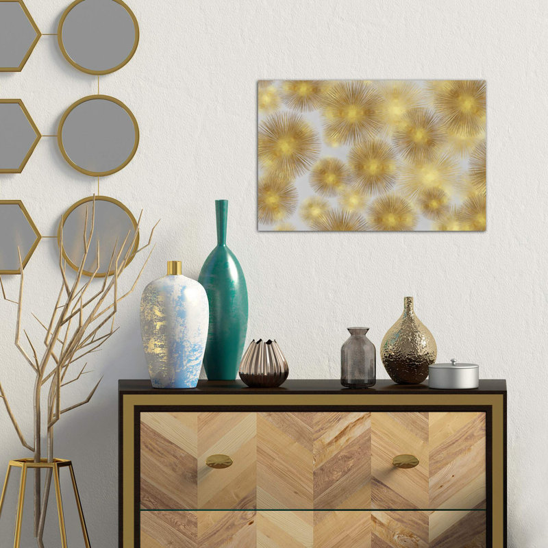 Sunburst Cluster by Abby Young - Print on Canvas, 101.6 cm H x 66.04 cm W, Brown Floater Framed