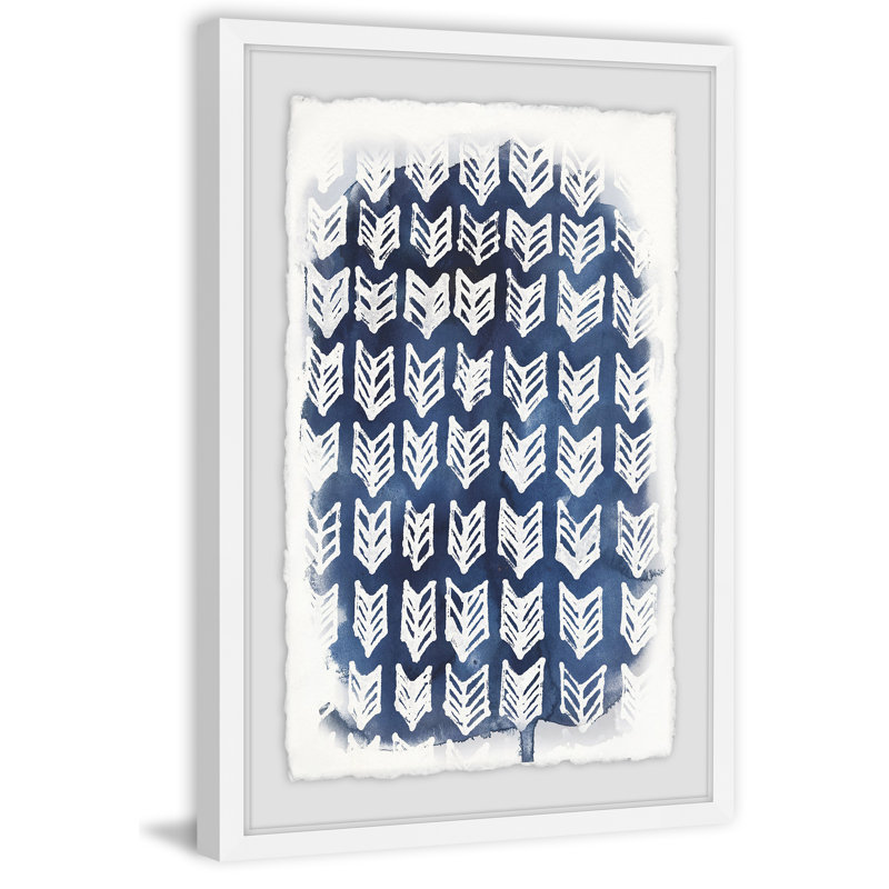 Indigo Batik Vignette IV by Johannes Vermeer - Single Picture Frame Print, 30cm H x 20cm W x 4cm D