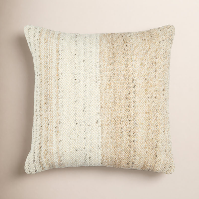 Dia Striped Wool Blend Throw Pillow, 18" x 18", Pillow Cover Only - No Insert