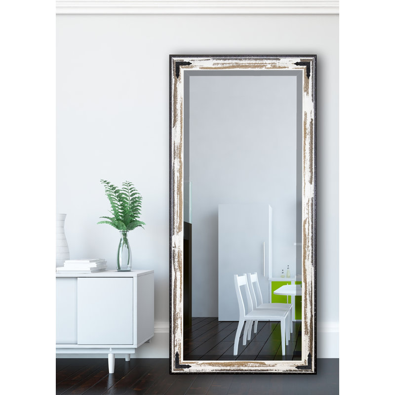 Miroir d'appoint biseauté, Brun / crème vieilli, H 71 po x l 30,5 po