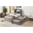 Wooden LED Platform Bed With Trundle, With Storage Headboard, With Drawers-1776438623-1776438622