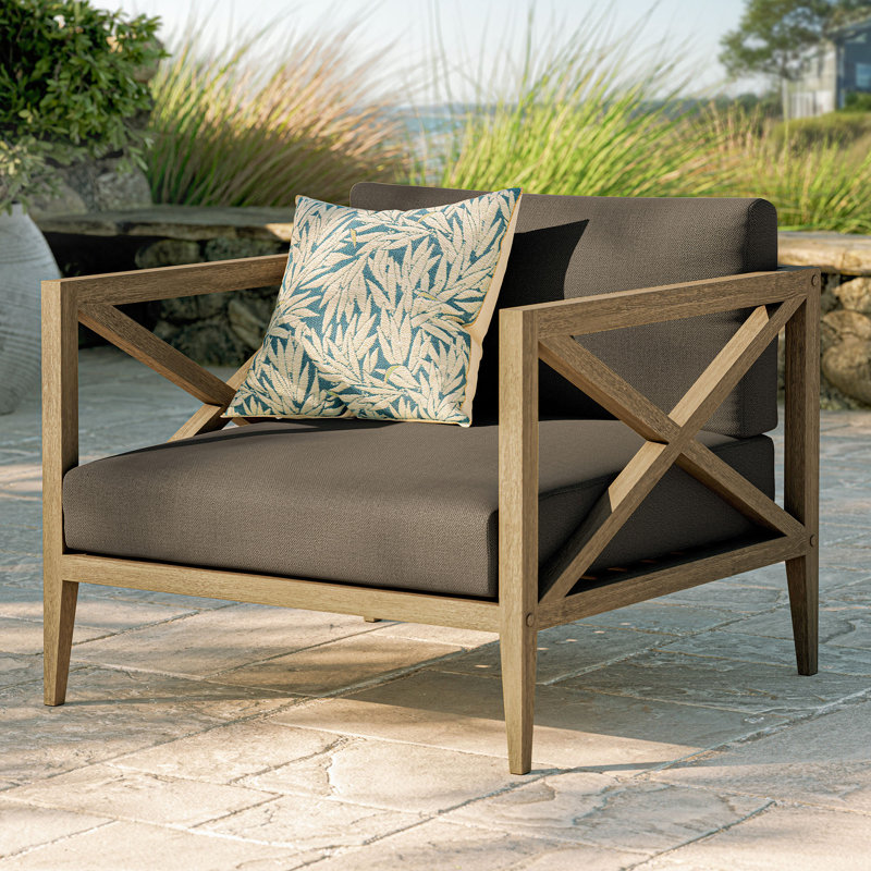 Fauteuil d'extérieur en teck Northlake, Gris