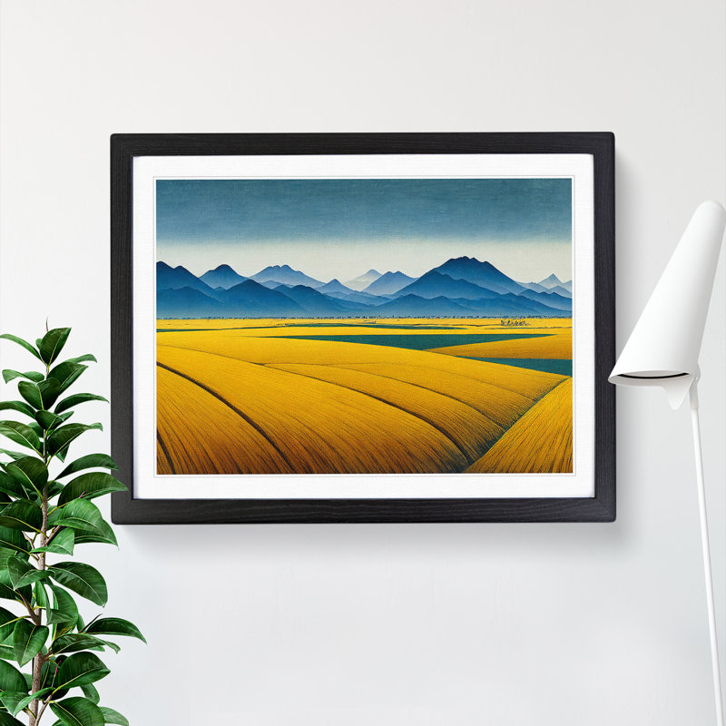 Vibrant Wheat Field - Framed Print, Black, 25cm H x 34cm W x 2cm D
