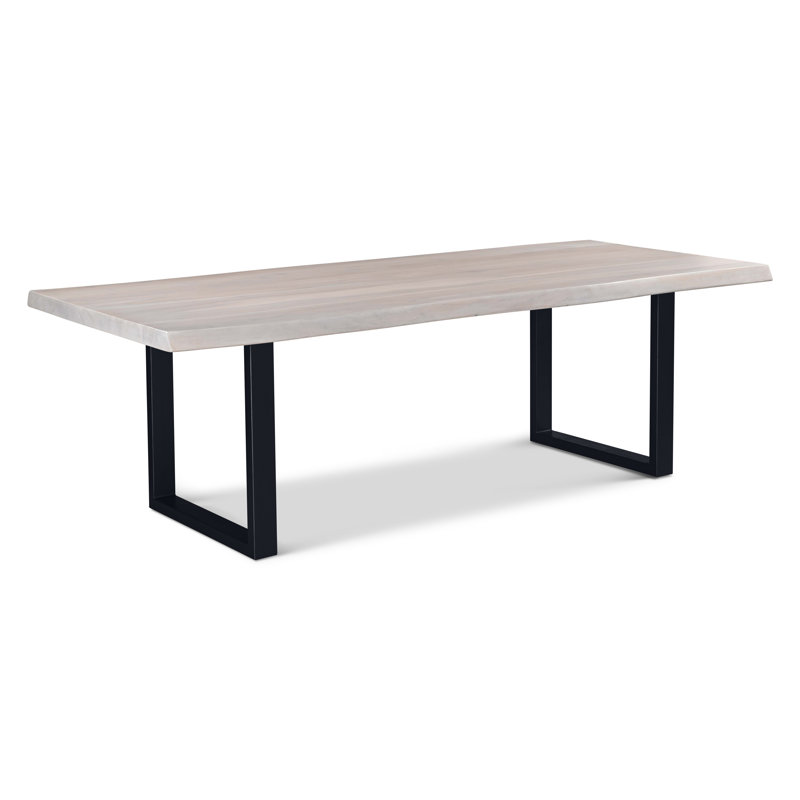 Table de salle à manger Colin, H 29,75 po x L 92 po x l 40 po, Blanc délavé, Noir