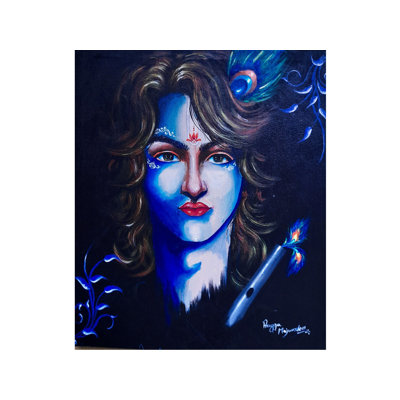 Lord Krishna | Peinture par Pragga Majumder | Acrylique sur toile