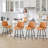 26.97" Counter Stool With Faux Leather And Curved Walnut Wood Backrest Design-595812644