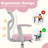 Kids Desk Chair Children Study Chair with Adjustable Height, Armrest & Footrest Pink-310912706
