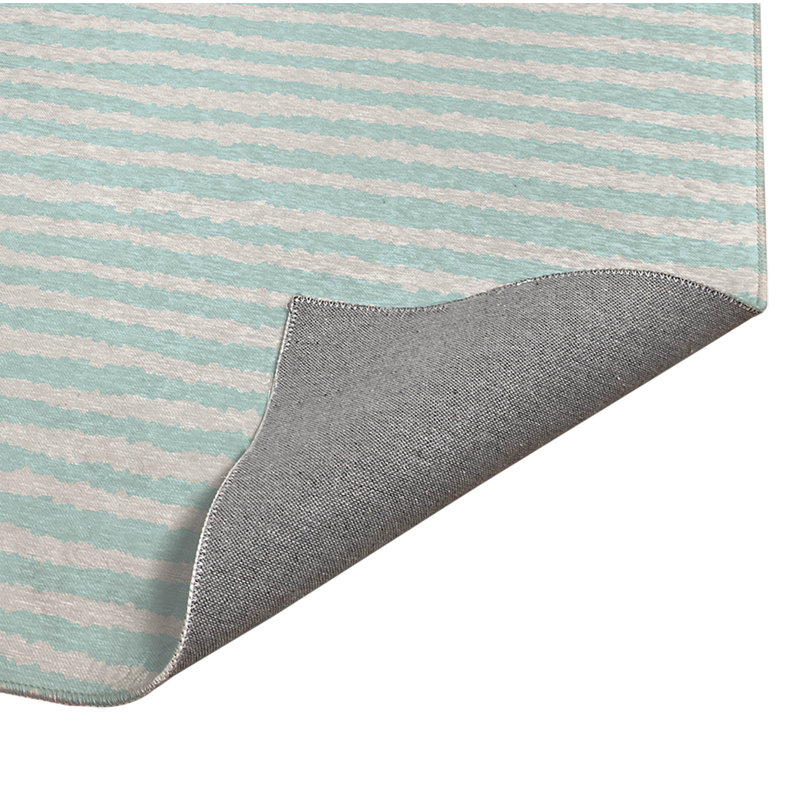 Tapis de cuisine léger antidérapant Long Gen, Rectangle 5 pi x 7 pi, Bleu clair