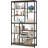 78.7" Extra Tall 8-Tier Rustic Brown Staggered Etagere Bookcase