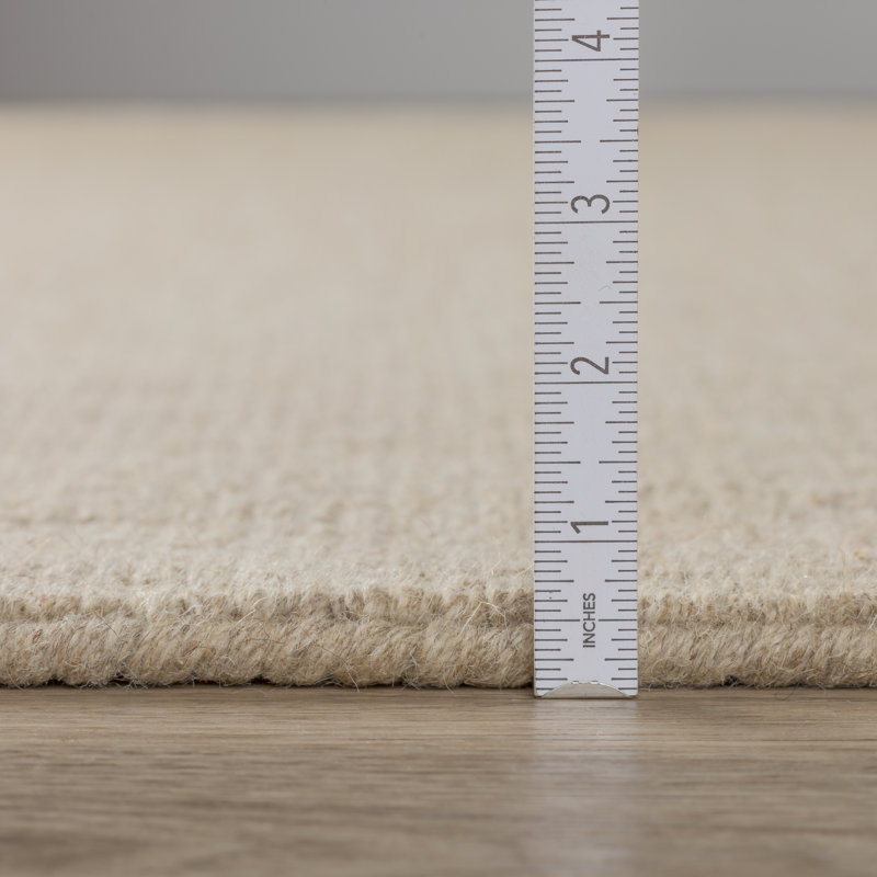 Tapis taupe en laine crocheté à la main Dionne, Rectangle 3 pi 6 po x 5 pi 6 po