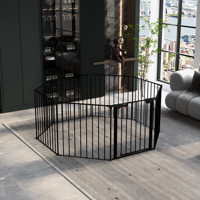 Barrière de jeu réglable 8 panneaux en métal 200 po
