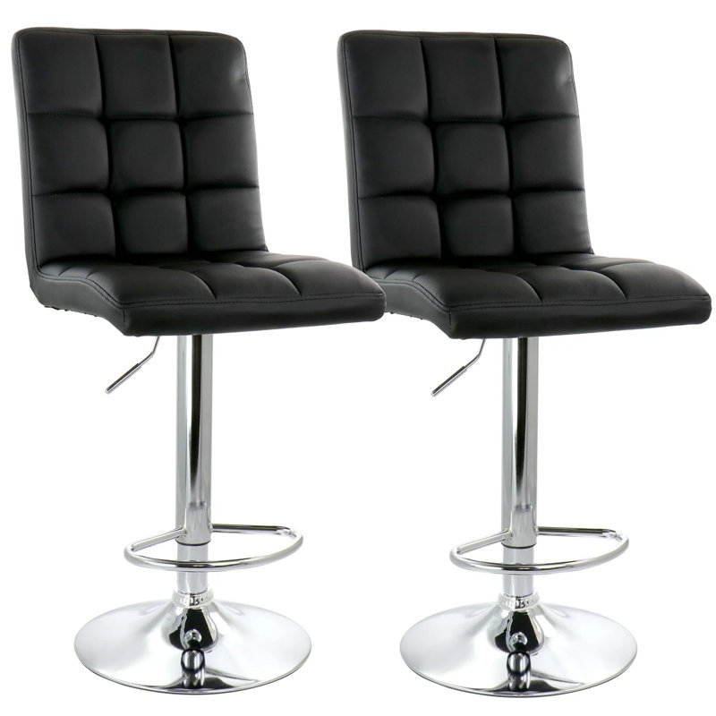 Tabouret de comptoir 2 pièces Tiodoro, Velours noir