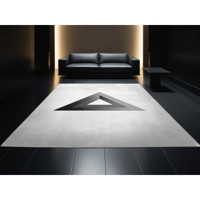 Tapis gris lavable à la machine Pavla