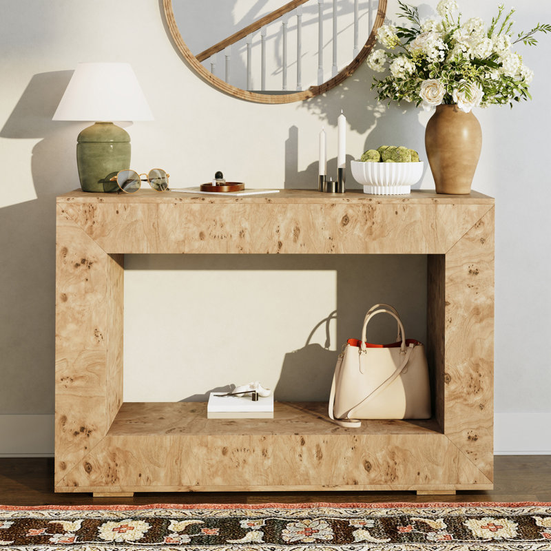 47.2" W Manufactured Wood Console Table, Yellow, Yellow