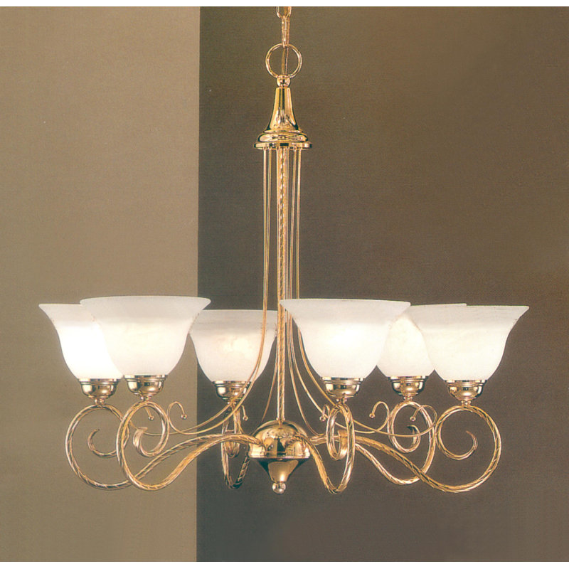 Lustre tendance 6 lumières Torino, Bronze