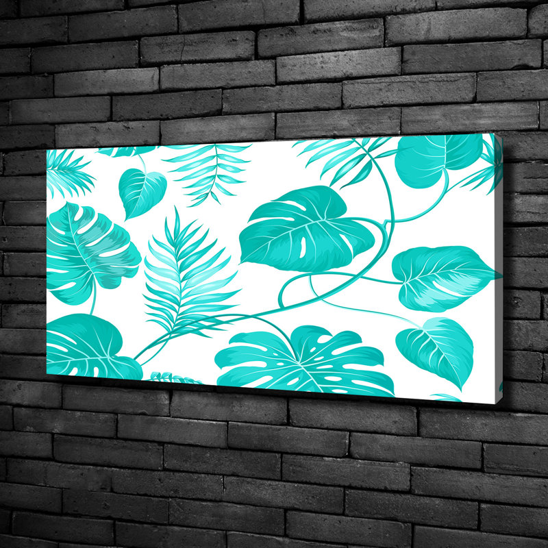 Tropical leaves 1 Piece Wall Art, 50cm H x 100cm W x 2cm D, Canvas