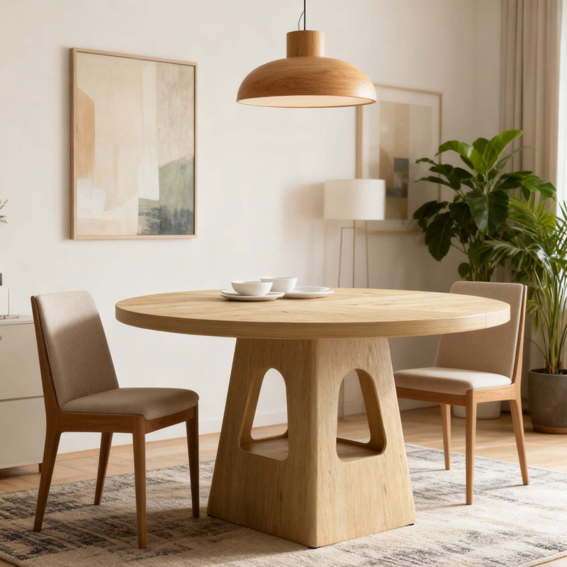 Round Dining Table, Natural