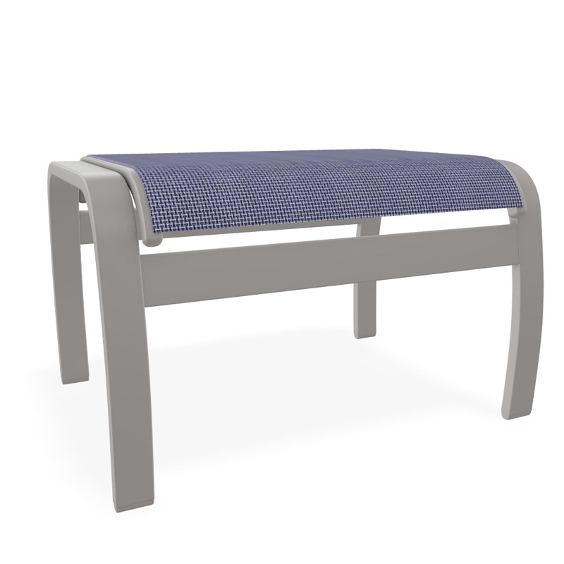 Repose-pieds d'extérieur avec coussin Askar, Brise, Gris chaleureux texturé