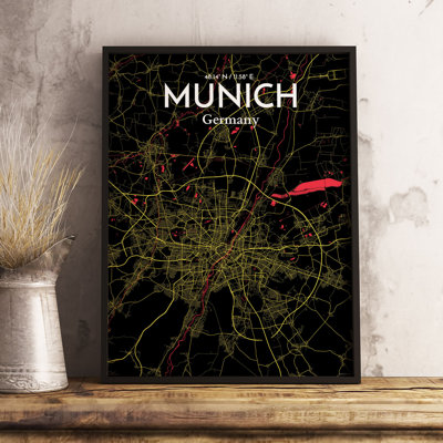 Munich City Map - No Frame Print