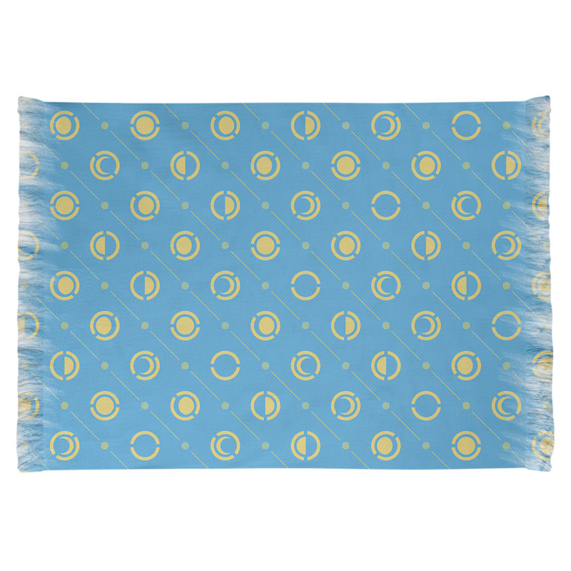 Tapis bleu ciel/jaune moon phases, Non