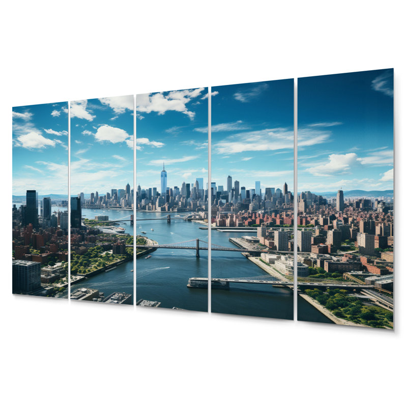 Ensemble de 5 décorations murales Cityscape Of Nyc Usa I