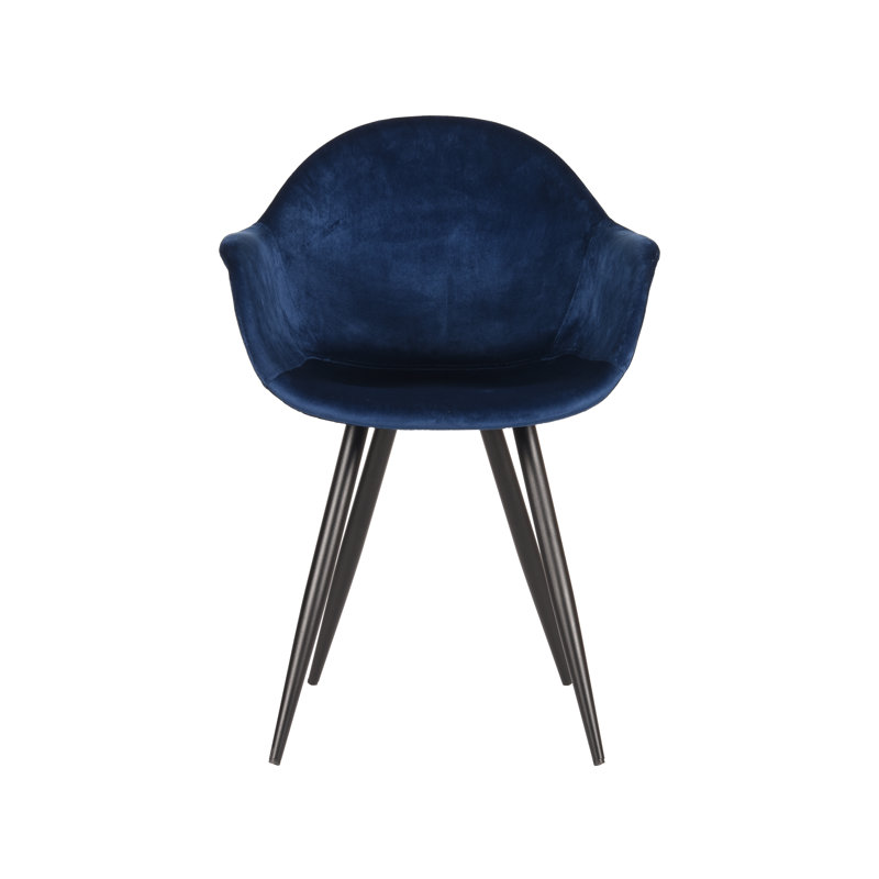 Feather 49cm H Velvet Upholstered Armchair, Blue