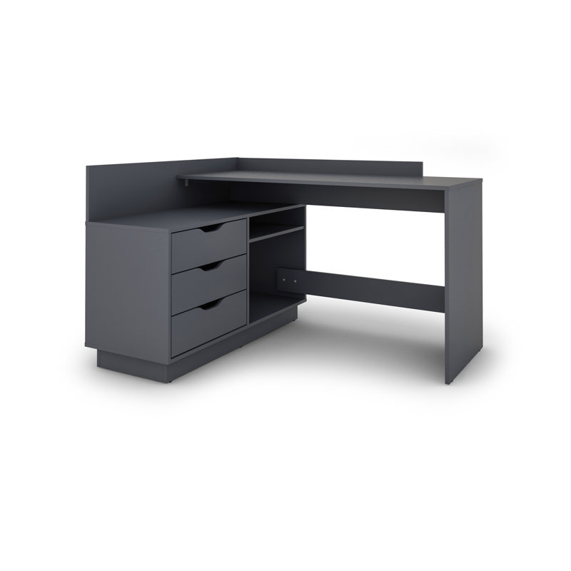 Thoman L-Shaped Writing Desk, Anthrazit