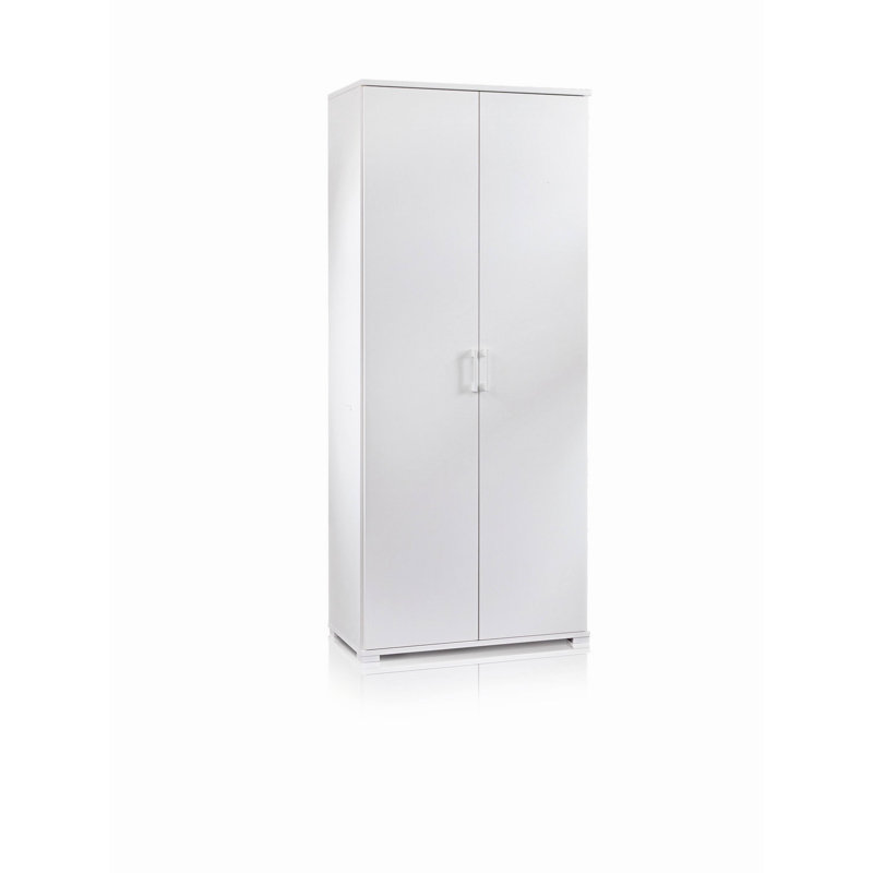 Gurtrue 2 Door Manufactured Wood Wardrobe, White