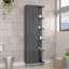 Armoire d'angle avec cinq tablettes ouvertes
