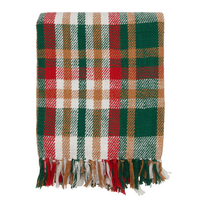 Alpine Plaid with Tassels Cozy Fall Throw Blanket