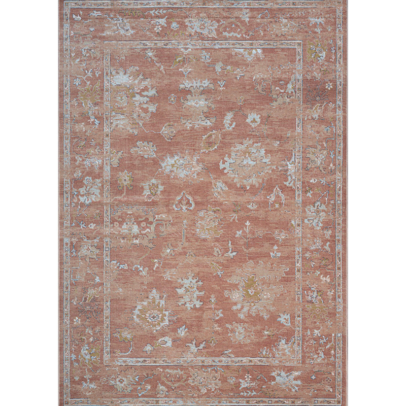 Tapis rouille et viscose Everly, Rectangle 5 pi 3 po x 7 pi 6 po