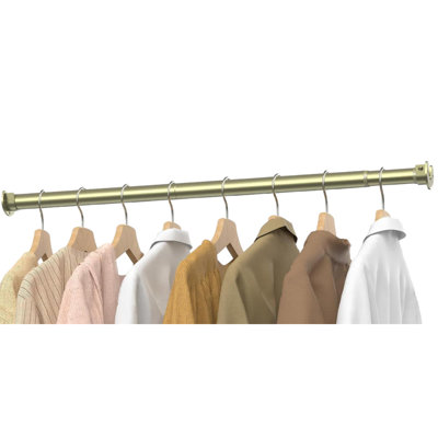 Tringles de garde-robe pour suspendre les vêtements, tringle réglable en métal de 17 à 69 pouces, tringle à vêtements résistante de 1,3 po pour garde-robe de garde-robe