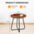 Patio Steel Side Table Woodgrain