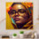 Élégante femme arabe avec hijab floral IV - Impression sur toile