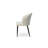 Modern Bouclé Fabric Dining Chair in Cream with Black Legs