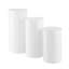 Ensemble de 3 socles cylindriques ronds blancs pour décoration de mariage et de fête - socles en plastique modernes avec couvercles en PVC