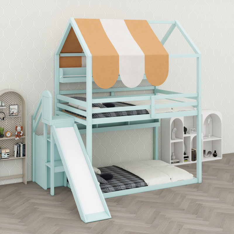 Lit House avec auvent, Vert clair
