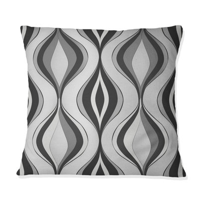 Grey  Modern Ogee Charm - Modern Throw Pillow