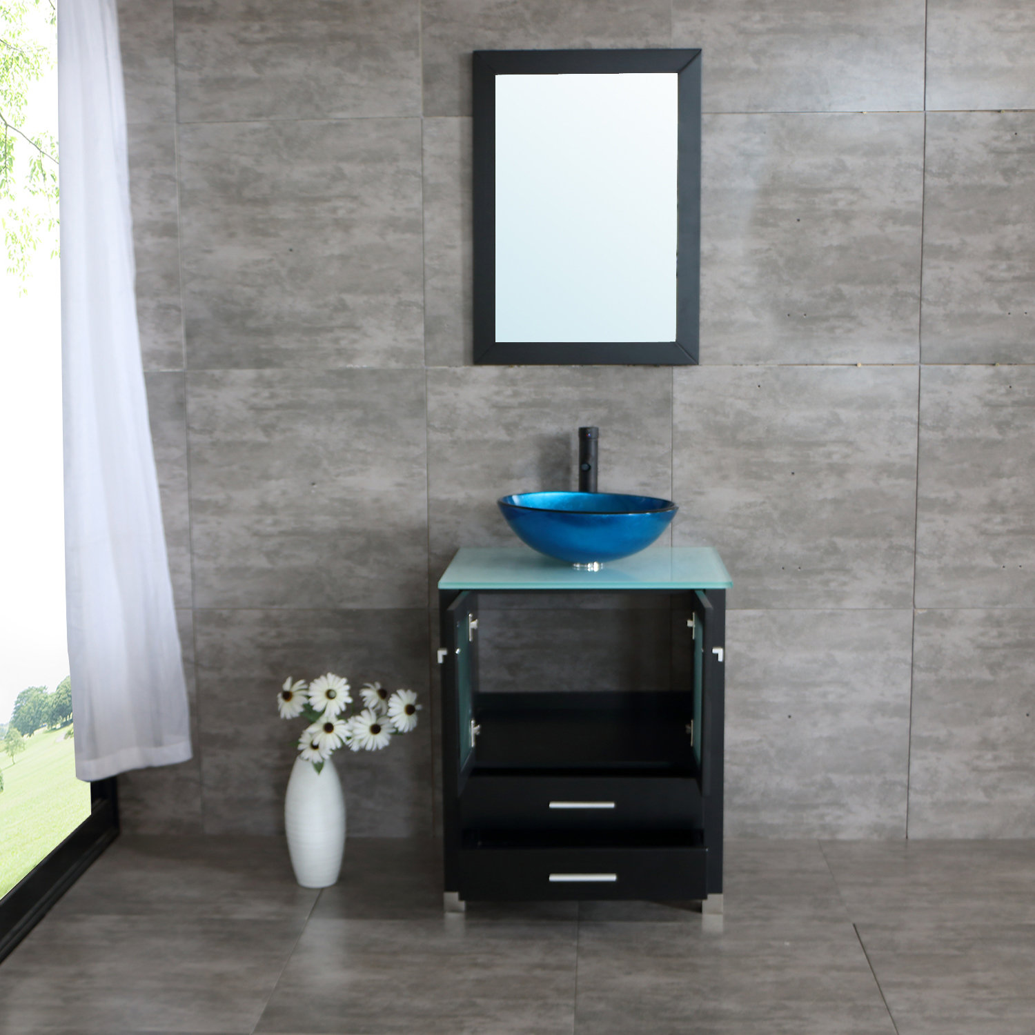Latitude Run® Leftbank 24.8" Single Bathroom Vanity with Mirror & Reviews Wayfair